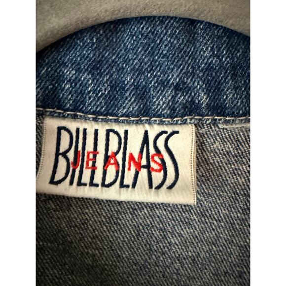 Bill Blass Denim Vest Floral Embroidery Cottage Core Boho Western Jean M / L - Picture 4 of 5